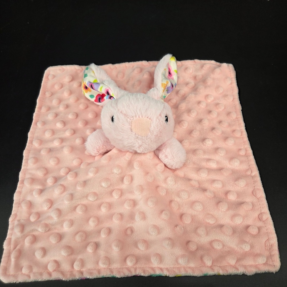 Walmart Pink Bunny Rabbit Minky Dot Floral Security Blanket Lovey 348926